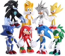 Sonic Anime The Hedgehog Toys -8 Pack Sonic Figurines -Sonic Toys,Sonic Action F