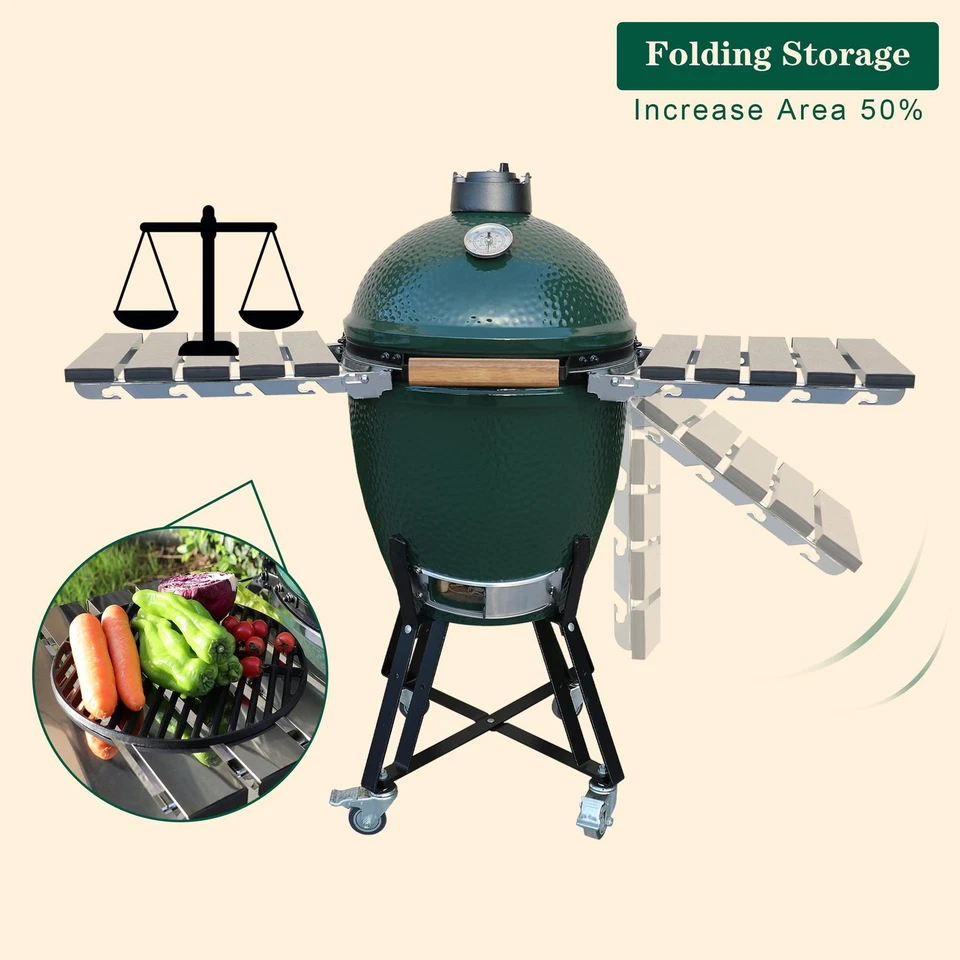 Estantes laterales plegables de acero inoxidable, par de 2, aptos para huevo verde grande... Foto 3 de 4