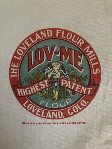Vtg Small Unopened 2 lb LOV-ME Flour Sack Loveland (CO) Flour Mills Feed