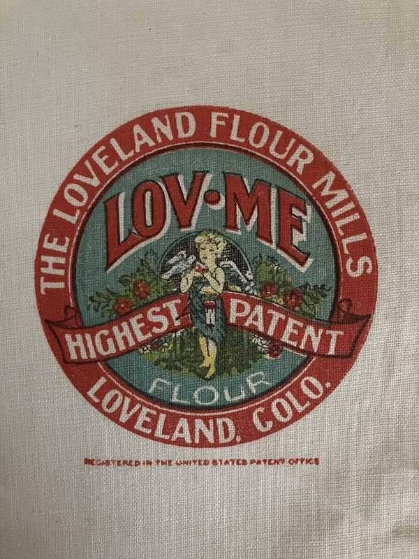 Vtg Small Unopened 2 lb LOV-ME Flour Sack Loveland (CO) Flour Mills Feed
