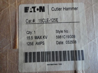 ''NEW'' EATON #15CLE-125E High Voltage Fuse 15.5 Max KV 125 amps