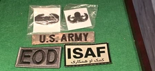 US ARMY EOD & COMBAT ACTION BADGE ISAF & MILITARY PATCHES FREE SHIPPING NICE SET