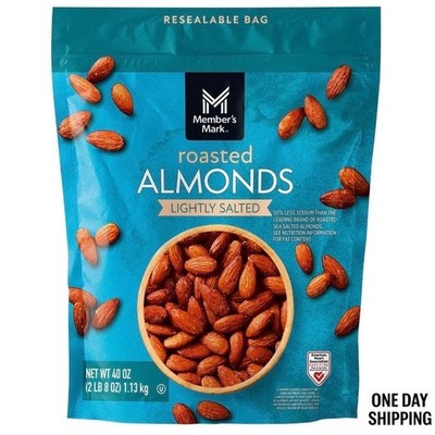 Member's Mark Lightly Salted Roasted Almonds 40 oz