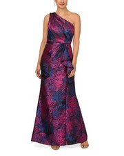 Adrianna Papell AP1e210810 One Shoulder Mermaid Gown Sz 10 Navy-Orchid 249
