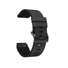 22mm Black Leather Watchband Strap Quick Wristband For Garmin Fenix 5 6 7 e