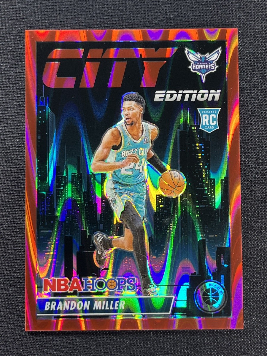 2023-24 NBA Hoops Premium Stock Brandon Miller Red Seismic City Edition RC /199