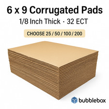 6x9 Corrugated Cardboard Pads 1/8" Thick 32 ECT Box Mailer Inserts 25-200