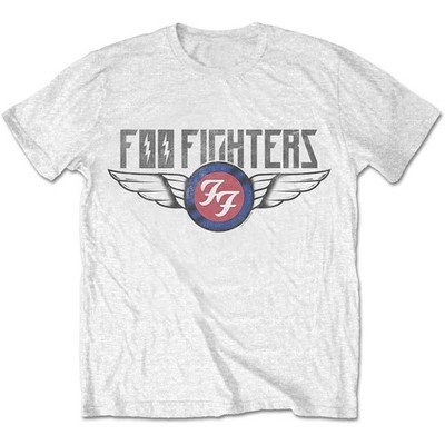 Foo Fighters 'Flash Wings' (White) T-Shirt (Plus Sizing)