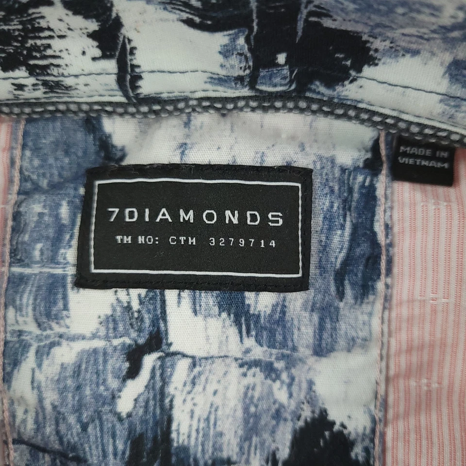 7 Diamonds Playday Dobby Stretch Woven Shirt Mens 2XL Pink Long Sleeve Casual - Imagem 4 de 4