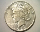 1927-S PEACE DOLLAR EXTRA FINE / ABOUT UNCIRCULATED XF/AU NICE ORIGINAL EF/AU