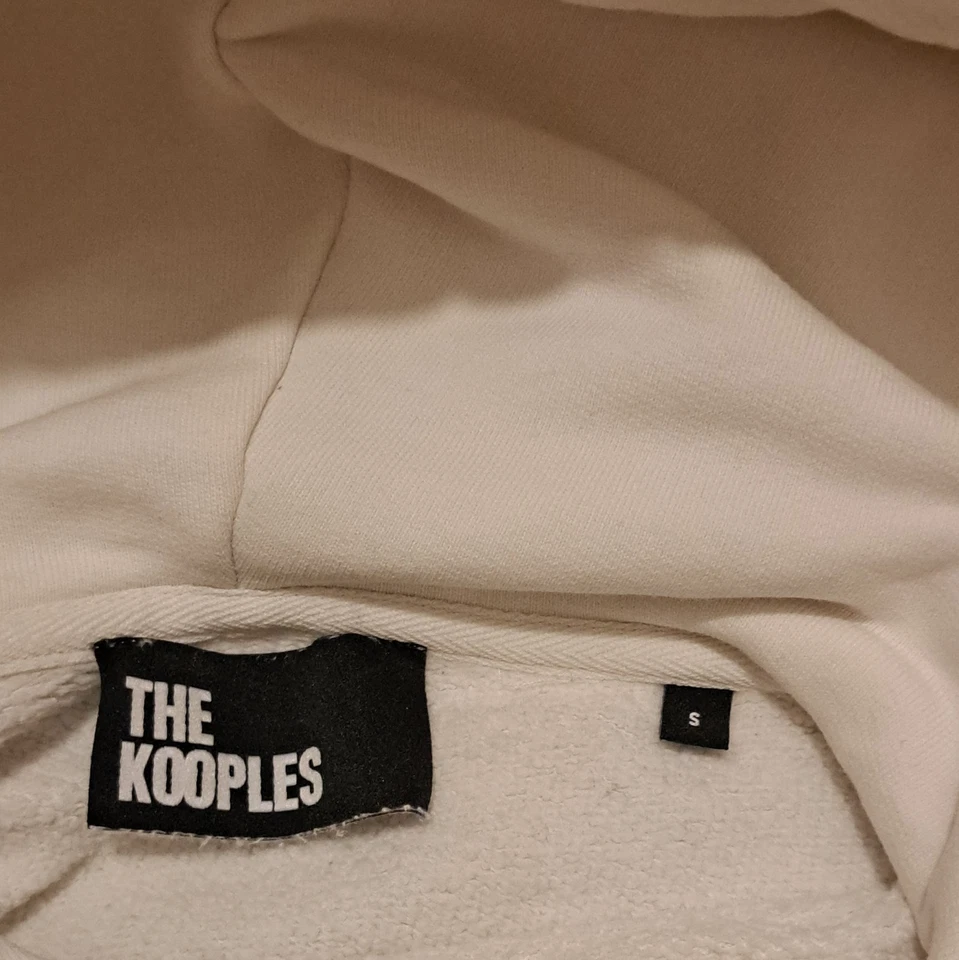 The Kooples pull à capuche écru logo coton, poches, cordon, homme taille S - Photo 3/4