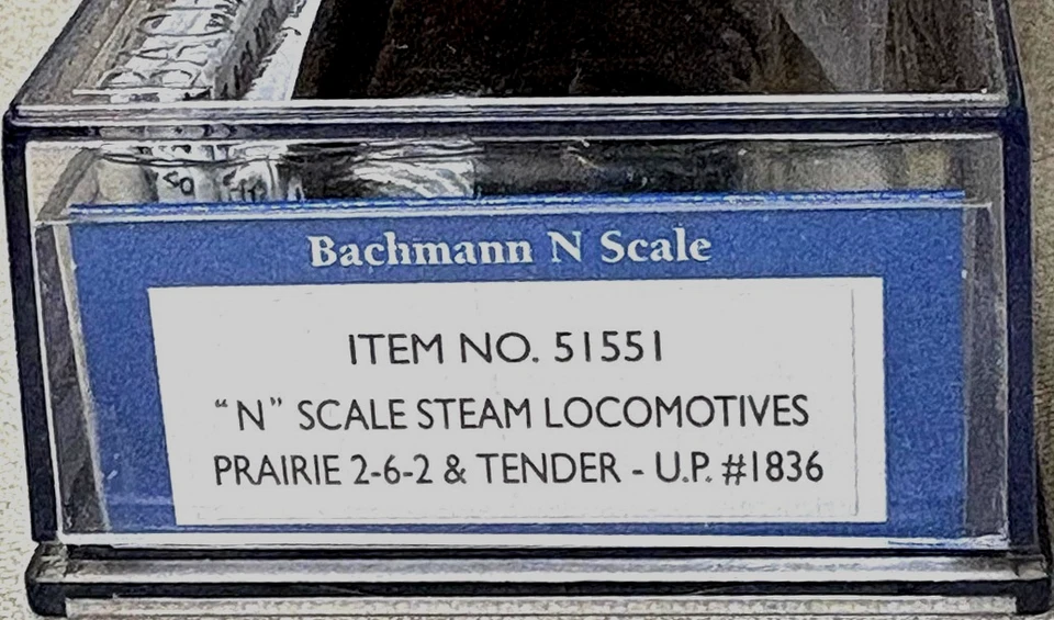 Union Pacific Prairie 2-6-2 Steam Locomotive #1836 Bachmann #51551 N Scale - Image 2 of 4