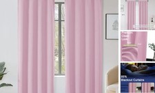 Sally Blackout Curtains 84 Inches Long 2 Panels 40"W x 84"L Pack of 2 Pink