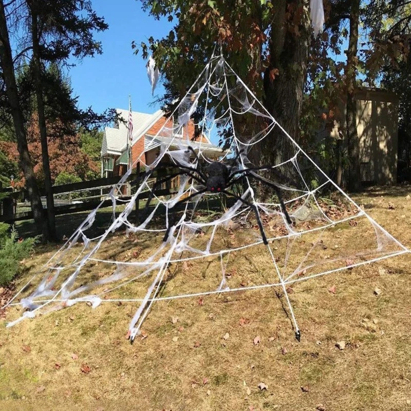 Giant Halloween triangle spider web decoration main image