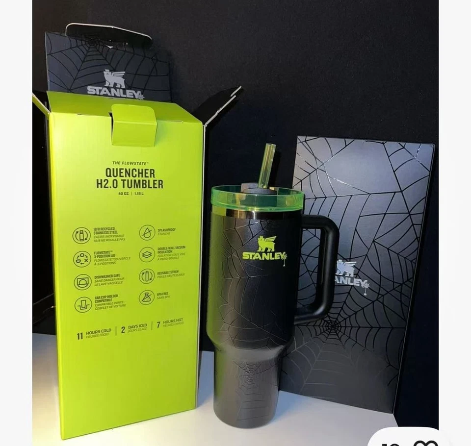 Vaso Stanley HALLOWEEN WEB GLOW H2.0 40oz Edición Limitada ¡EN MANO! Foto 2 de 4