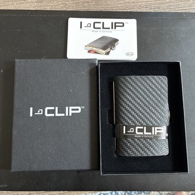 I Clip Original Wallet Genuine Black Leather, CARBON.