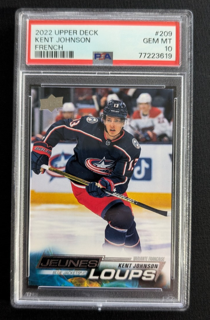 2022-23 Upper Deck Series 1 - Young Guns French Kent Johnson #209 (RC) PSA 10
