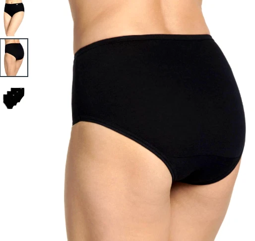 Women's Jockey 3-Pack Briefs ( Black) 100% Cotton Comfort Classic Underwear - Image 3 of 4
