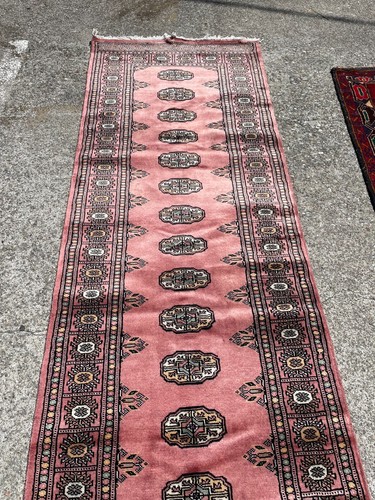 "Corridore lana e seta tessuto a mano, 2,7' x 13,7'" - Foto 3 di 9