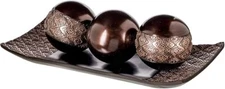 Creative Scents Dublin Brown Decor Tray and Ball Set