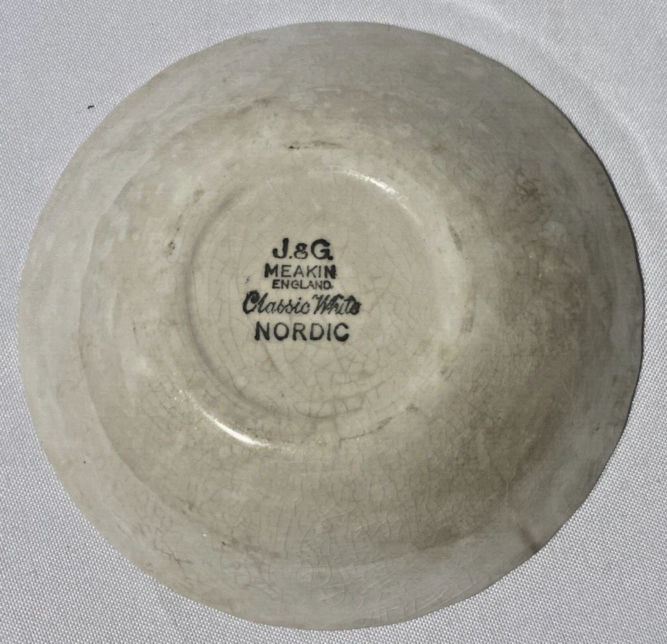 J & G Meakin Azul Nórdico CLÁSICO BLANCO Cuenco/Plato 5 1/2" Foto 4 de 4