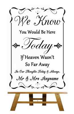 Personalisiertes Hochzeitsschild/Poster Schwarz-Weiß Up In Heaven