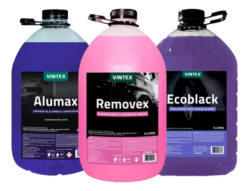 REMOVEX Degreasing Cleaner 5L + ALUMAX Acid Cleaner 5L + ECOBLACK Protection 5L