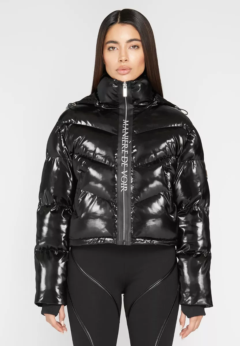 NEW Exclusive MANIERE De Voir BLACK HIGH SHINE PUFFER JACKET COMPLETELY  SOLD-OUT | eBay