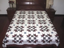 New Cotton PATCHWORK Queen QUILT TOP, 88" x 88", Flat shipping, E