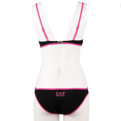 EMPORIO ARMANI EA7 Sea World Triangle Push-Up Bikini with Logo Zipper Pink 11404 - Picture 2 of 3