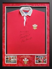 Welsh Rugby Legends Shirt Signed Barry John, Phil Bennett, JPR Williams, Gareth