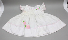 Nannette Baby Girls Short Sleeve Flowers White Pink Dress Dressy Size 3T Toddler