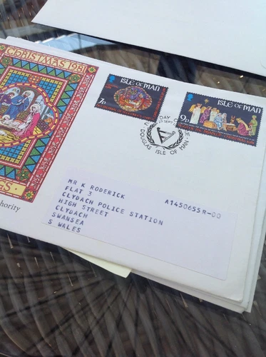 Isle of man stamps  FIRST DAY COVER  Christmas 1981 TYPED