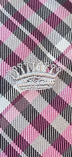Countess Mara Pink Gray Hand Made 100% Silk Men’s Neck Tie Made In China - Picture 8 of 10