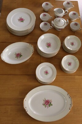 Rose China　食器　12枚セット Made in Occupid Japan, Rose China Set for 12 Dinnerware, 83