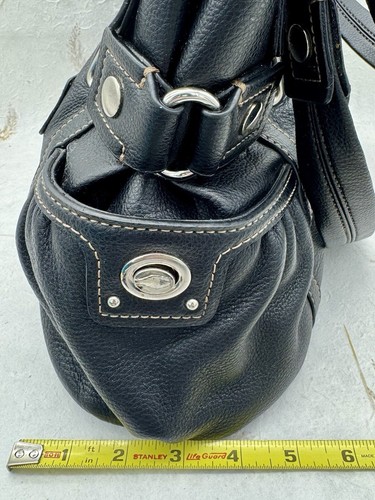 Borsa tote vintage Wilson’s in pelle nera con accenti argento stampa ghepardo BELLA - Foto 22 di 23