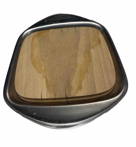 Tablero de madera con cúpula de queso pastelero alemán Frasers placa de acero inoxidable MCM - Imagen 13 de 13