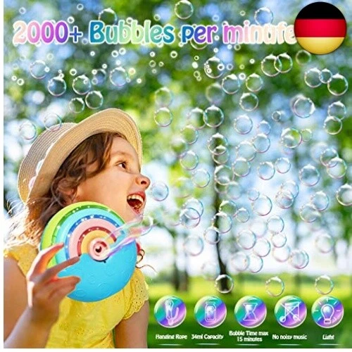 Panacare Automatische Seifenblasenmaschine, Tragbares Regenbogen Blasenmaschine - Bild 3 von 7