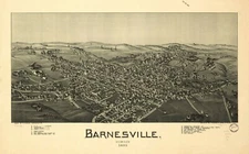 10" x 24" 1899 Map of Barnesville Ohio