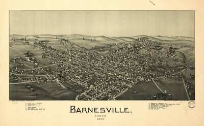 10'' x 24'' 1899 Map of Barnesville Ohio
