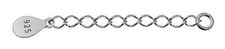 1 STERLING SILVER 925 EXTENDER CHAIN WITH 925 TAG  CLOSED JUMP RING, 3.8 CM