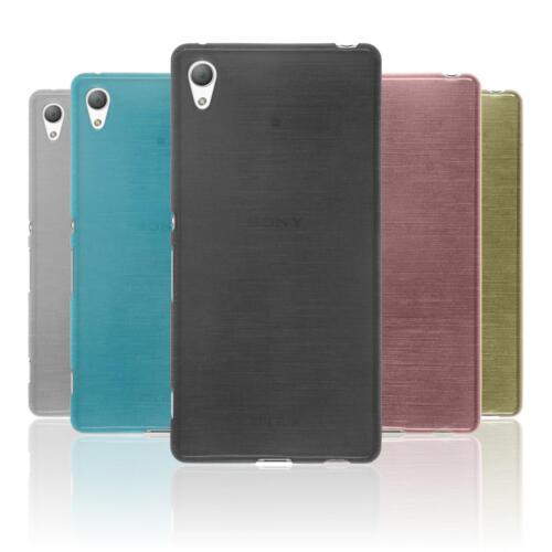 Housse de protection pour Sony Xperia Brushed Cover Case sac silicone + 2 films de protection - Photo 1 sur 25