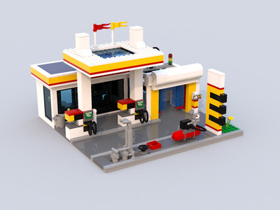 lego gas station modular