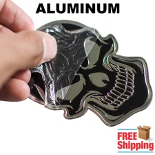 3D Aluminum Skull Sticker Emblem For Motorcycle, Auto, Truck 