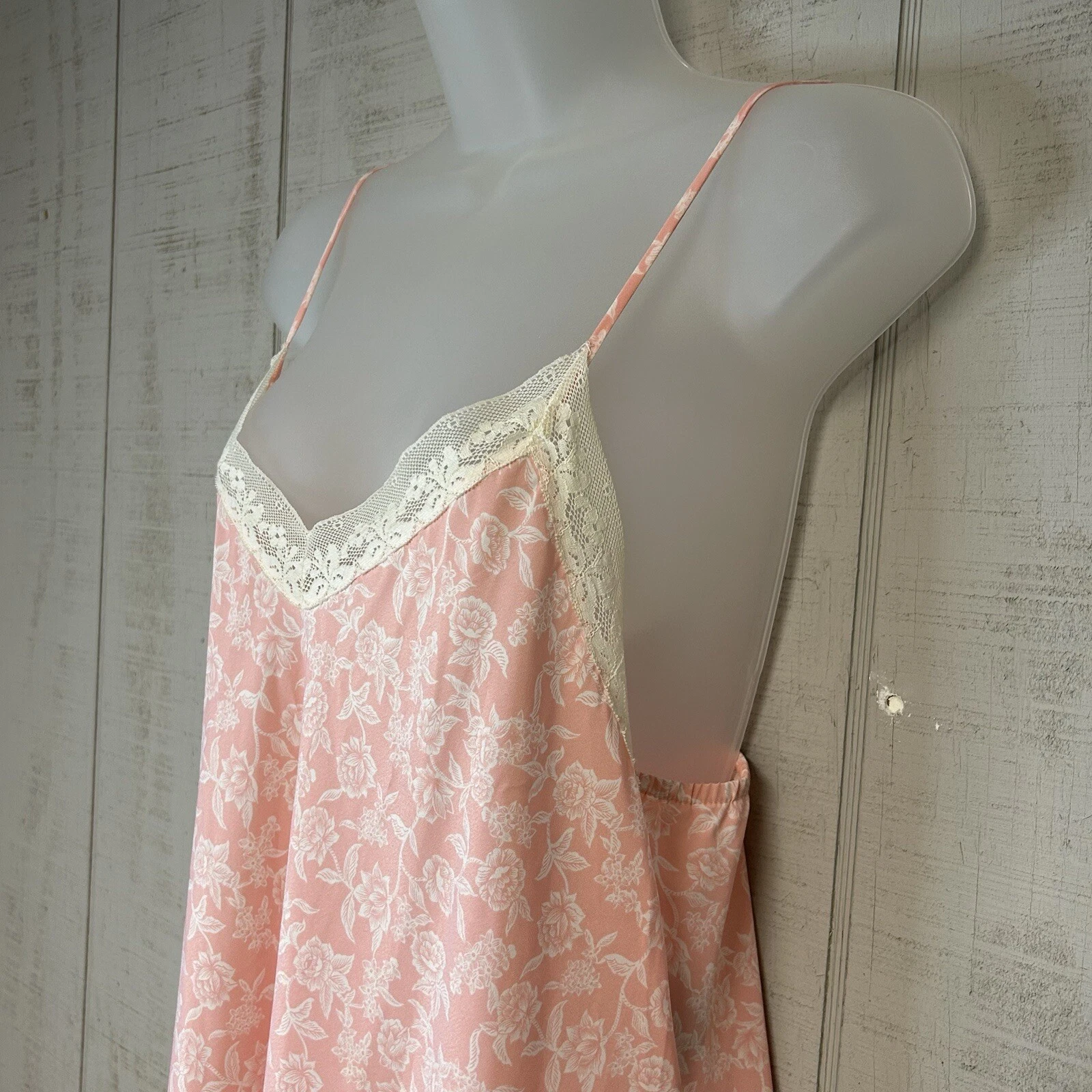 VALENTINO Abito da notte vintage Natori taglia M rosa floreale pizzo elasticizzato civettuola