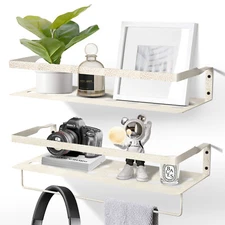 Uten Floating Shelves Wall Mounted Iron Shelves Bathroom Storage with Towel Rack