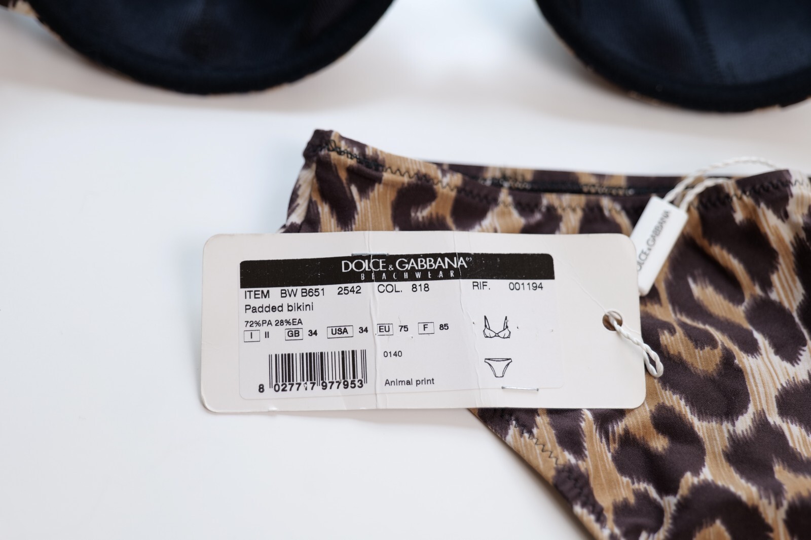 Dolce & Gabbana Vintage Brown Leopard-print Triangle Bikini Set (Size: 34) image 5