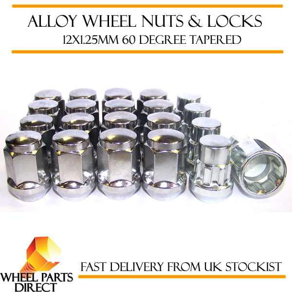Black Wheel Nuts & Locks (16+4) 12x1.25 Bolts For Suzuki Ignis Sport Mk2 2003-2006