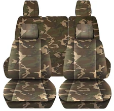 Front and Rear seat covers Camouflage fits 2013-2018 Jeep Wrangler JK 4 door