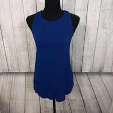 SOMA Women's Medium Blue Soft Knit Jersey Racerback Comfort Sleep Tank Top